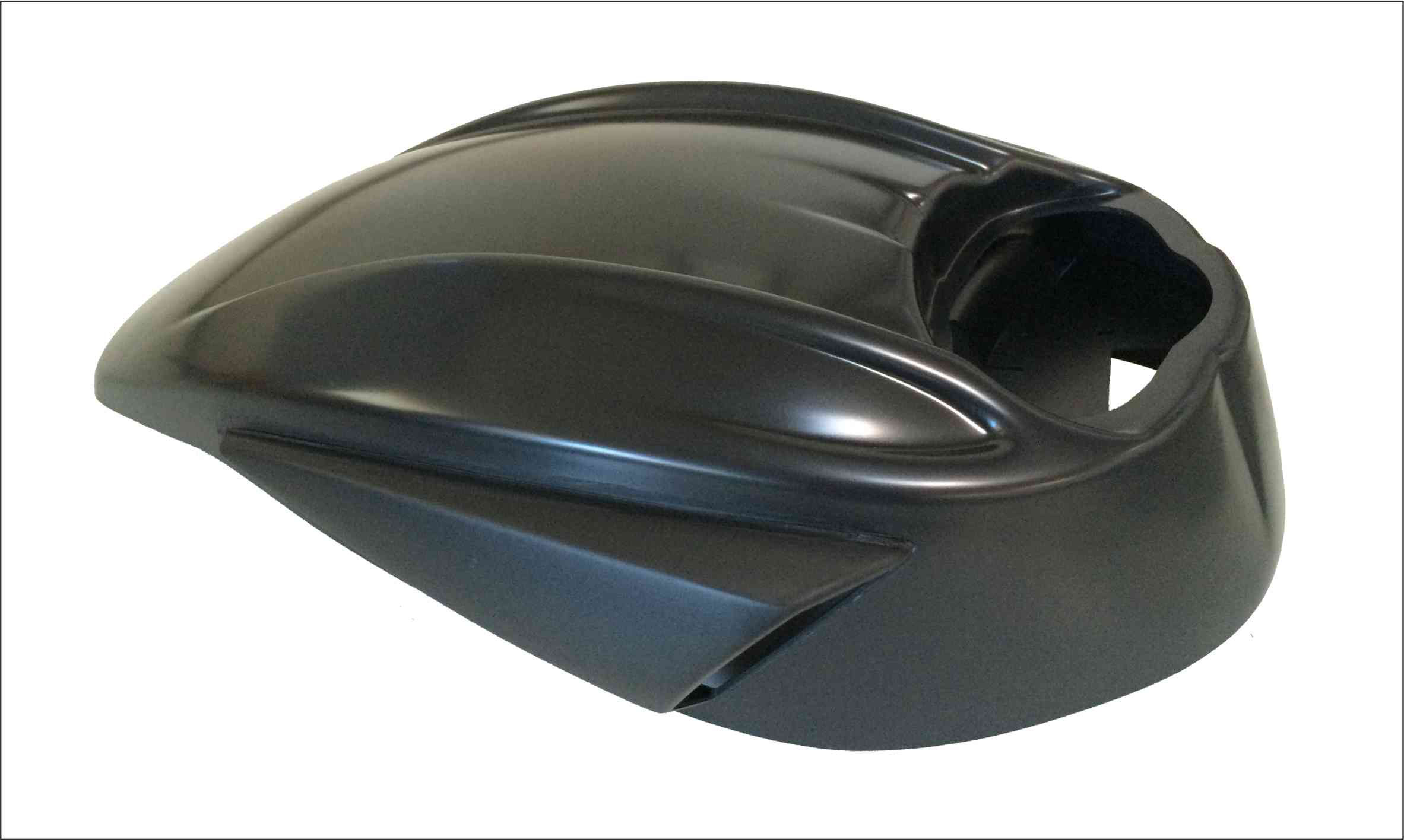 Schwarzes Airboxcover für eine Harley-Davidson